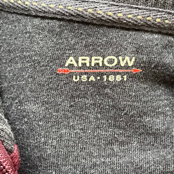 Arrow Men’s 1/4 Zip Maroon Sweater Size Large - Picture 3 of 12